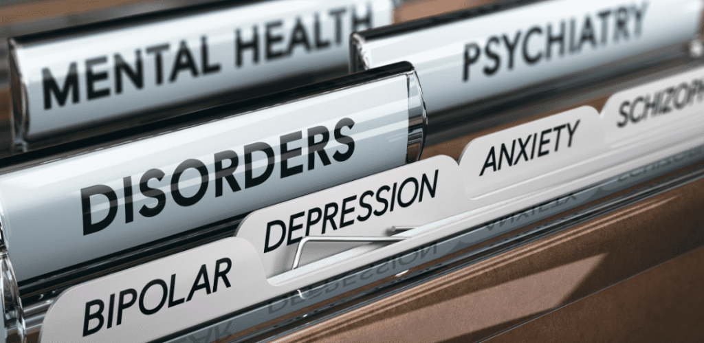 Mental health disorder names - not criminally responsible
