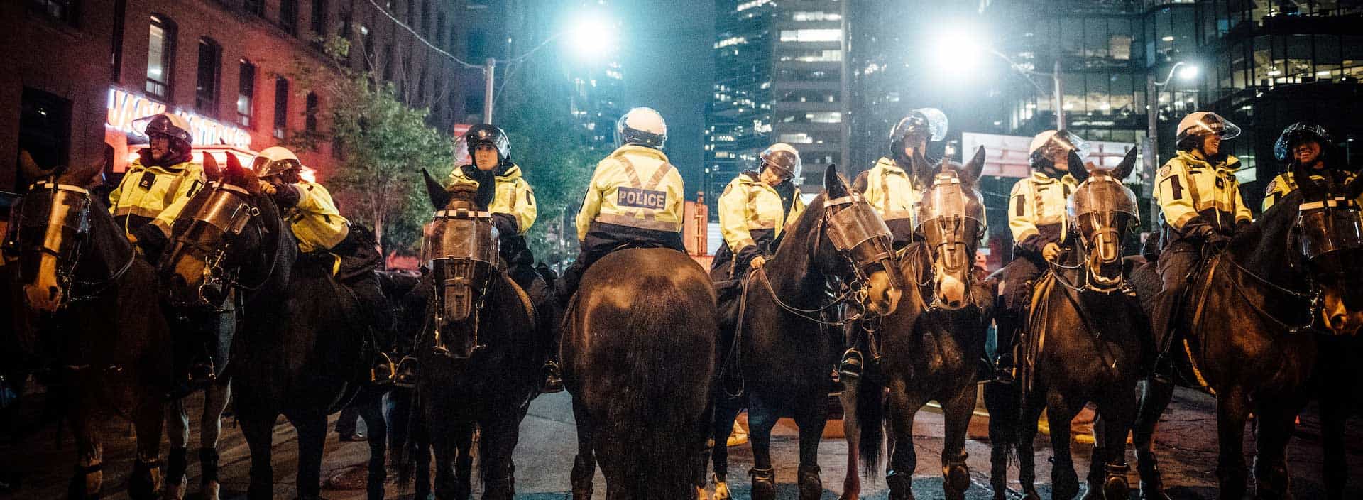 Group of police on horses